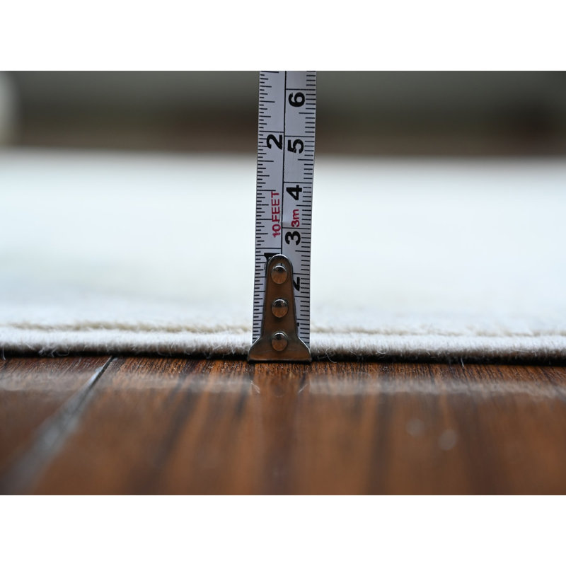 Tapis de couloir unique en laine nouvel âge 3 pi 10 po x 11 pi 2 po Nicholaus Ivory