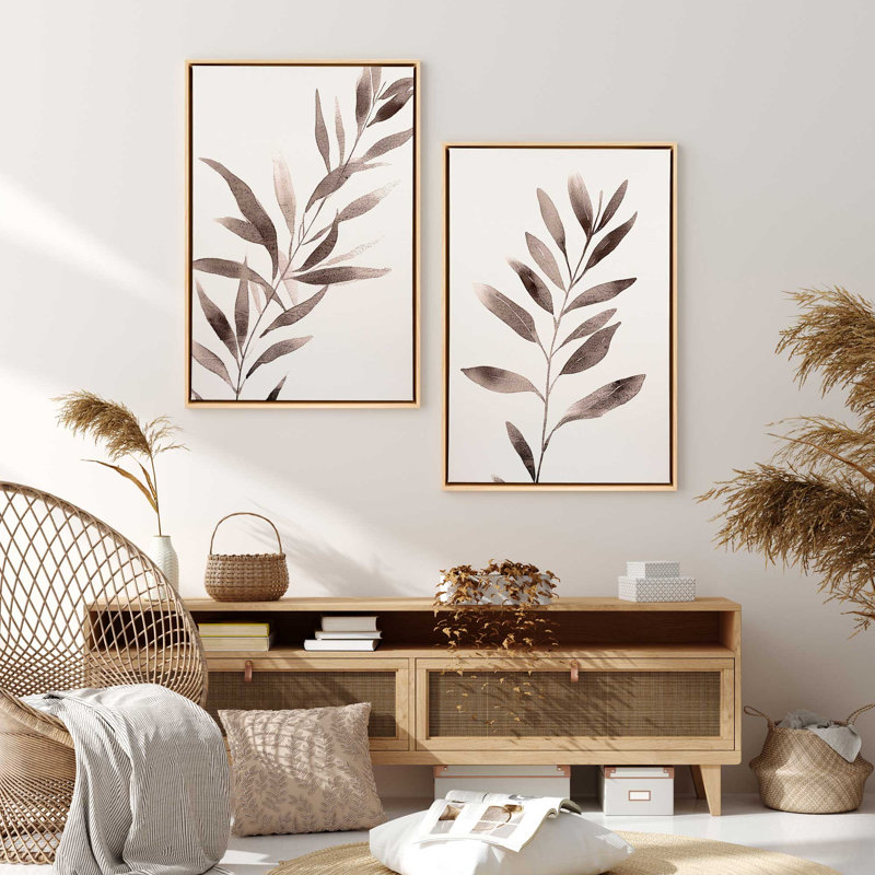 2 - Pièces sur toile, Érable américain encadré, H 14 po x l 10 po, Rose