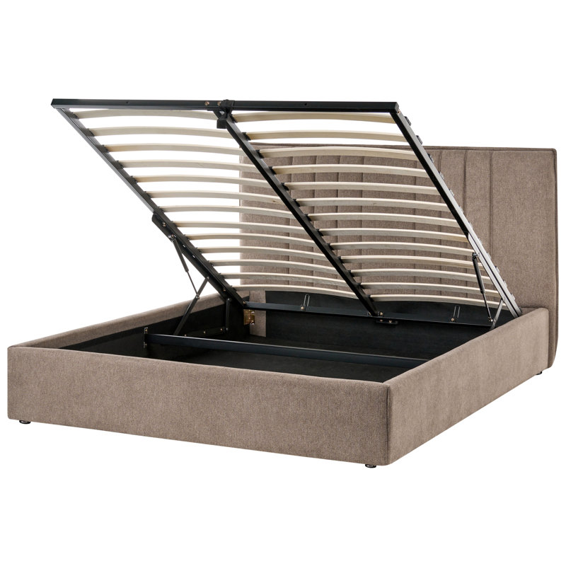 Upholstered Ottoman Storage Bed, European Double (140 x 200 cm), Taupe
