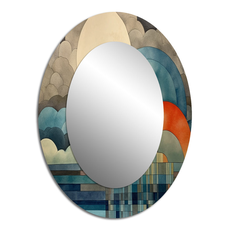 Miroir mural Giant Sun Cloud - Blue Coastal, 40 po x 30 po