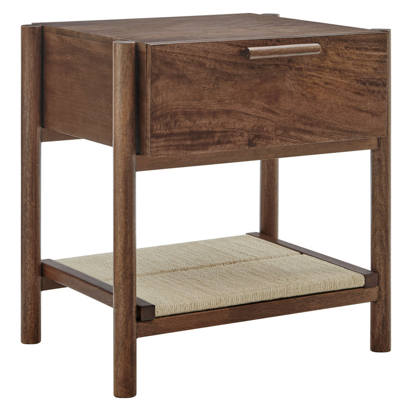 Table de chevet en bois à 1 tiroir Oswin