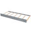 Grand lit plateforme avec rangement en bois avec lumières DEL, 2 tiroirs et lit gigogne simple, gris-239396797