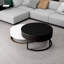 Table basse blanche et noire avec 2 tiroirs