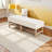 Rectangular Upholstered Linen Ottoman Bench with Solid Wood Legs Standard Size 48 L x 18 W x 18 H