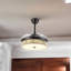Ventilateur de plafond rétractable moderne en cristal à 4 pales de 42 po Alora avec télécommande et ensemble d'éclairage inclus