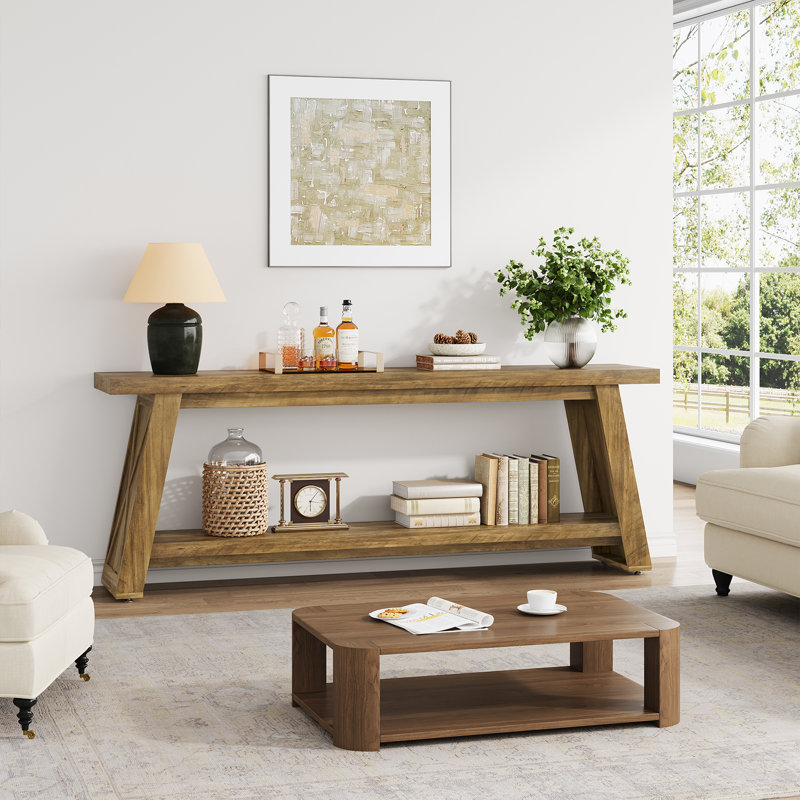 70.87-Inch Console Table For Entyrway, Hallway, Entrance, Foyer, Oak Color, Oak