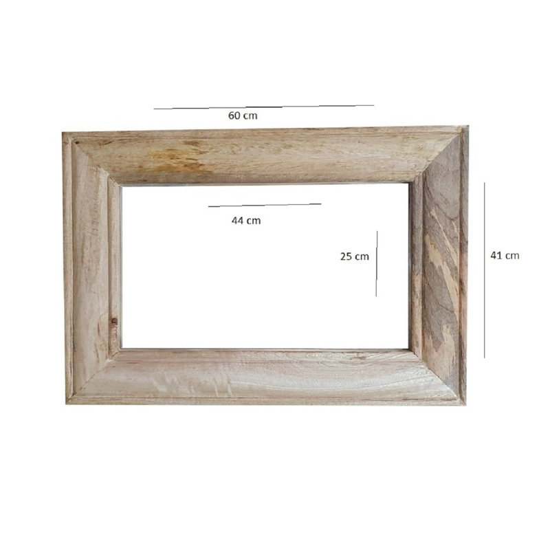 Adriano Flat Wall Mirror, 41cm H x 60cm W, Natural