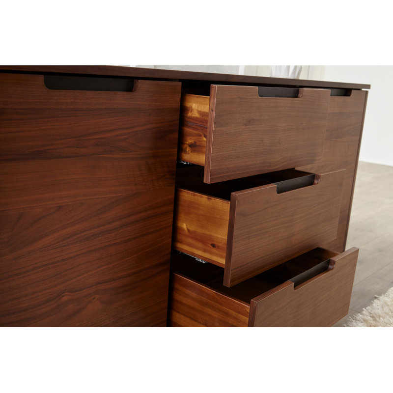 Reginald 63'' Walnut Mid-Century Modern Sideboard