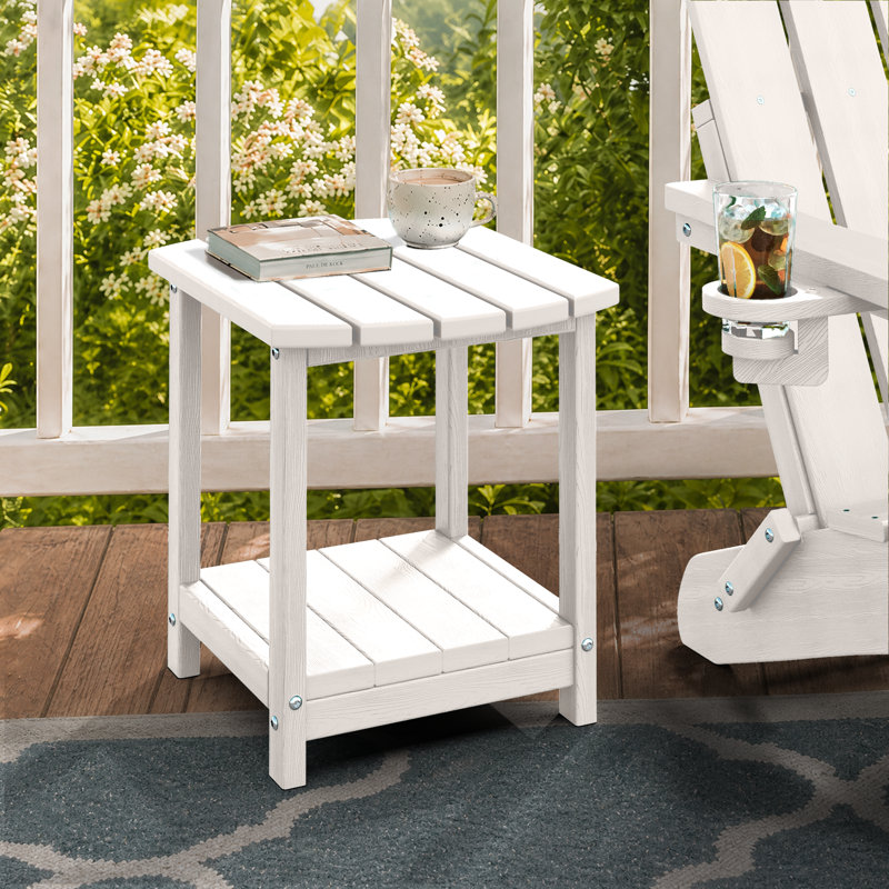 Table de bout d'extérieur en PEHD Adirondack, Blanc