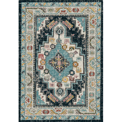Tapis beige / bleu Lavertue