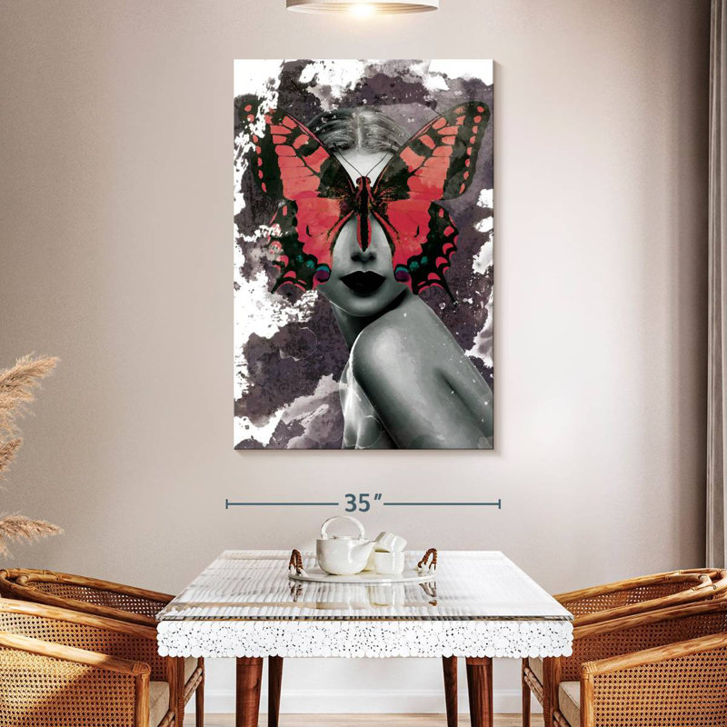 Brampt Butterfly Lady Paint Splatter, 51" H x 34" W