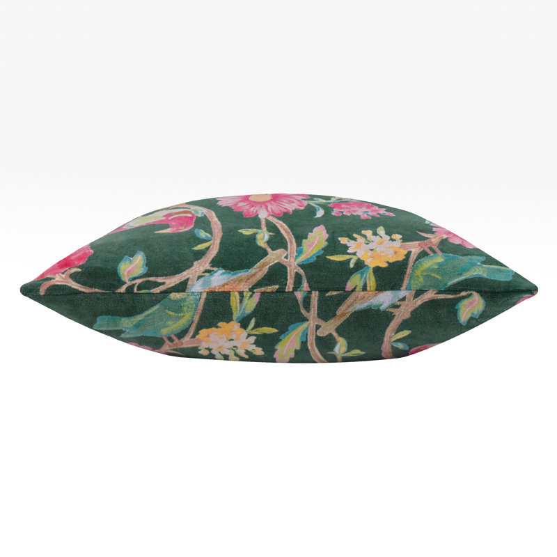 Asavira Floral Square Cushion, Green