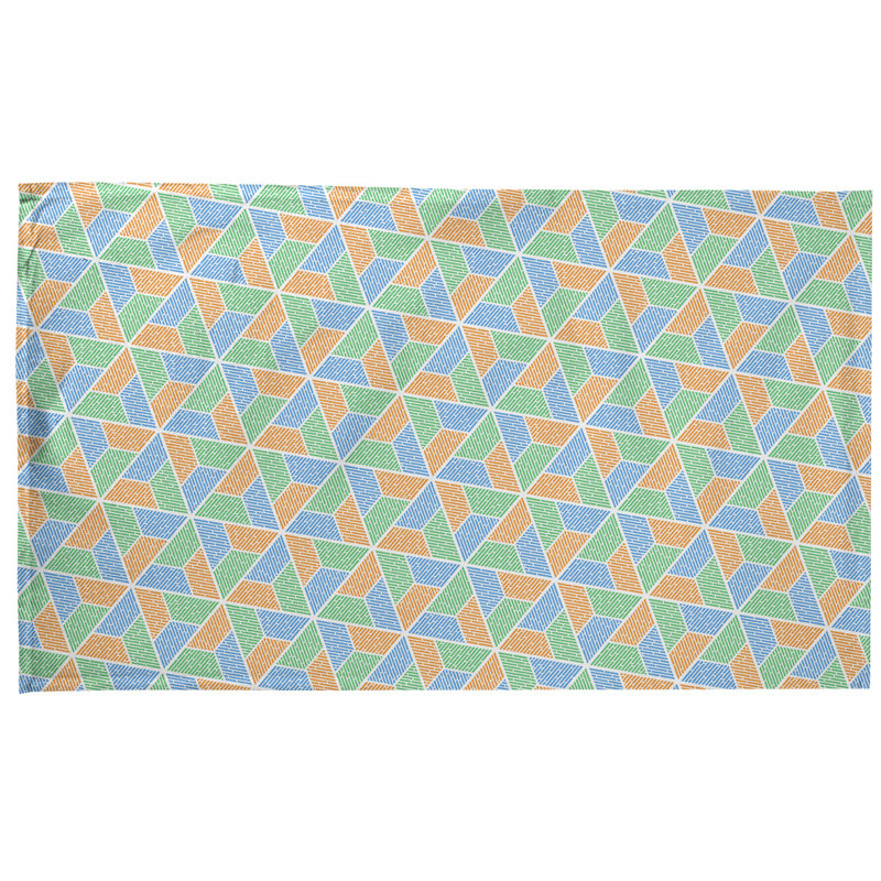 Serviette à thé trapézoïdals Mcguigan, Vert / Jaune, Sergé de coton
