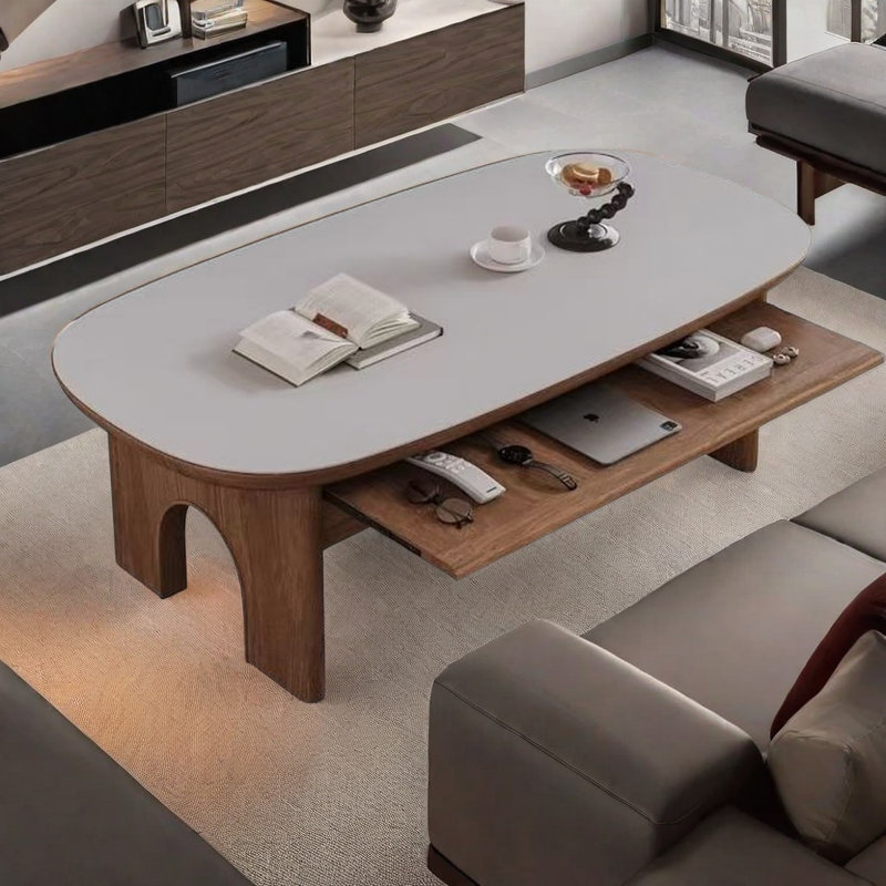 Modern minimalist retro tea table, White