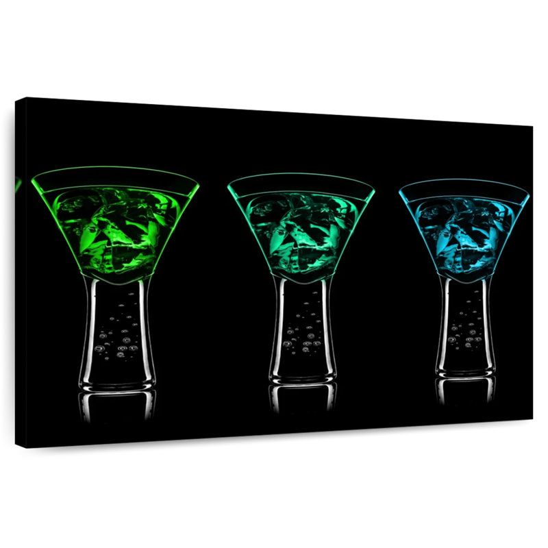 Yarlin bleu vert cocktails, H 24 po x l 36 po