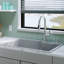 Ensemble d'évier de cuisine à double cuve à montage sur le dessus 60/40 Karran Quartz 33 "X 22"-54821667