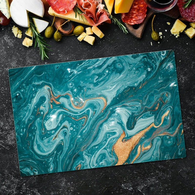 Lavendon Tempered Glass Spiral Wave Chopping Board, 52cm x 80cm