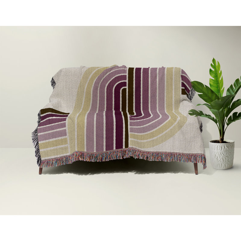 Jeté en mélange de coton Merna, Mauve, L 60 po x l 50 po