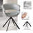 Modern Swivel Upholstered Dining Chairs Faux Leather Side Chairs with Metal Legs