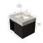 Meuble-lavabo suspendu EIDEN 61 cm (24 po), lavabo en céramique avec comptoir en pierre frittée veinée gris Carrara et lavabo pré-percé pour robinetterie, démonté, sans robinetterie ni bonde, couleur noire