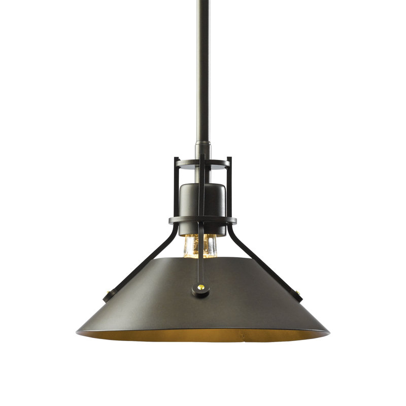 Henry 1 - Light Single Cone Pendant, Black, Dark Smoke