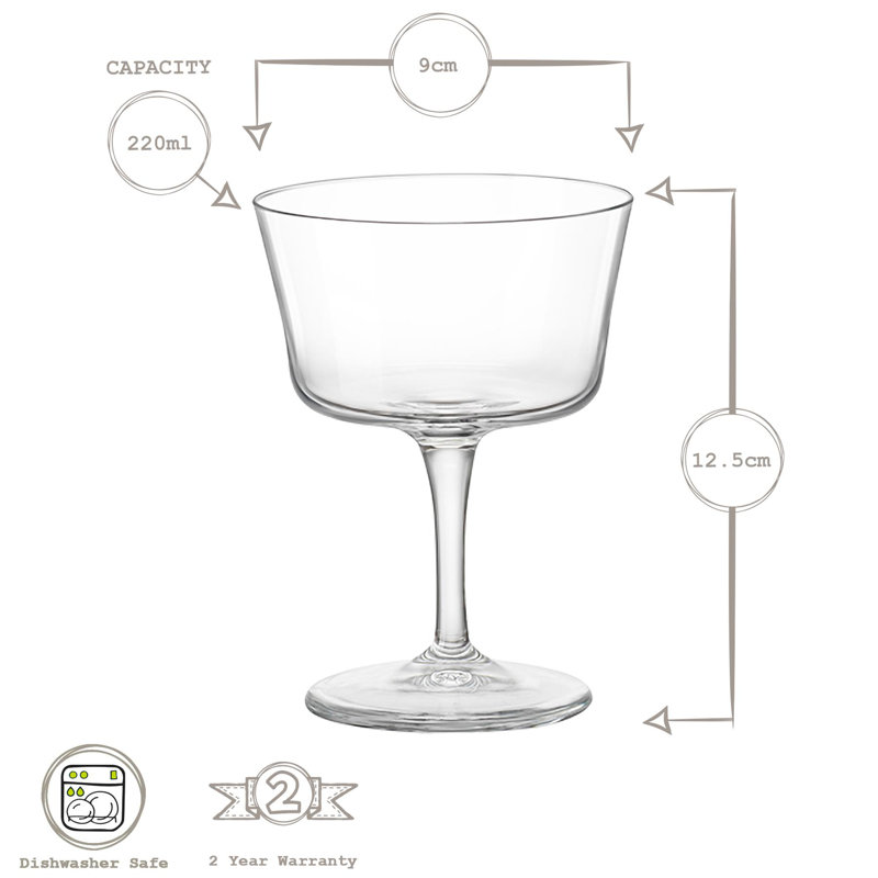 Bartender Novecento Champagne Saucers - 220ml, 6
