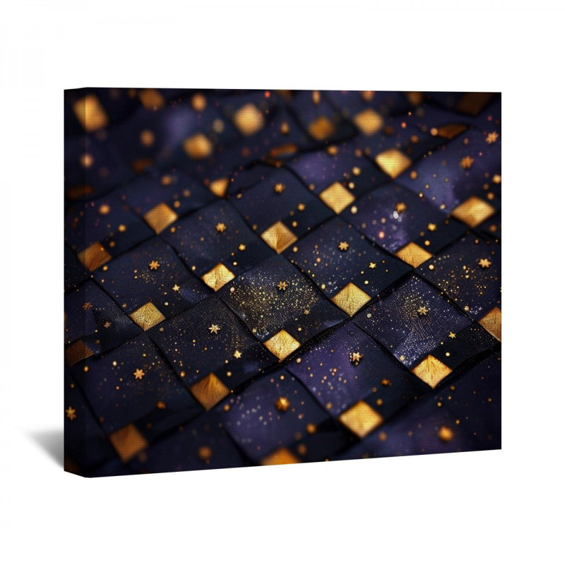 Art géométrique encadré sur toile, H 11 po x l 14 po x P 3 po