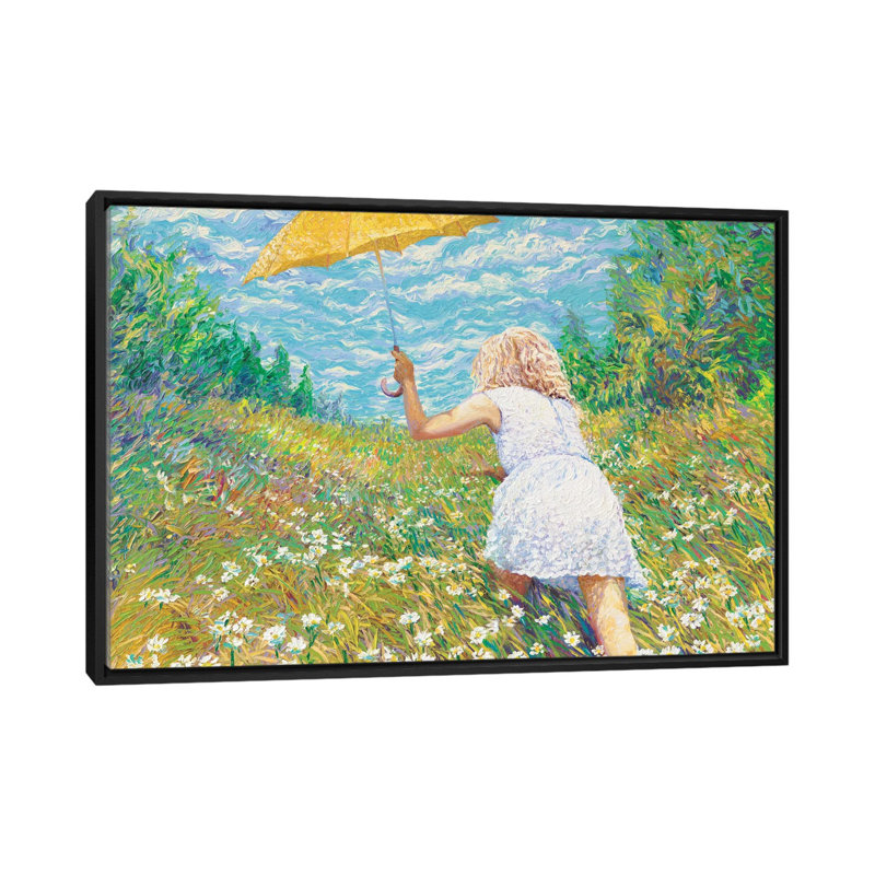 " Francesca " by Iris Scott, 18" H x 26" W x 1.5" D, Black Framed Canvas, No Mat