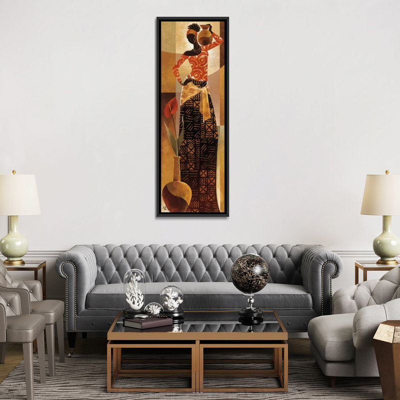 «Bahiya», reproduction d'impression sur toile tendue, H 36 po x l 12 po x P 1,5 po, Toile avec cadre noir