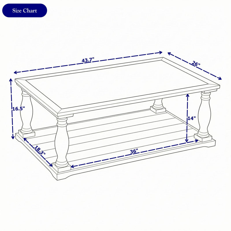 Table basse en bois avec pattes, Brun