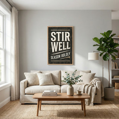 Stir Well Season Boldly, reproduction d'art sur toile, ensemble de 1
