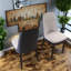 Ensemble de table de salle à manger de 63 po en bois aggloméré de style crème moderne et en polyuréthane 63 po. Assemblez l'ensemble de chaises de bureau et de pieds en métal noir, convenant à la maison et à la cuisine.