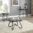 Tempered Glass Surface Console Table Coffee Table With Sturdy Construction For Living Room (Rustic Black)