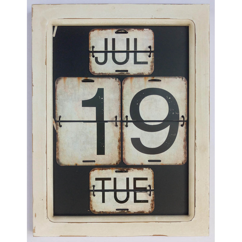 Décoration murale perpétuelle en métal pour calendrier
