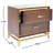 Elegant & Modern Xan 23'' W Nightstand – Stylish Mid-Century Design with Brass Base and Two Drawers-1224474809