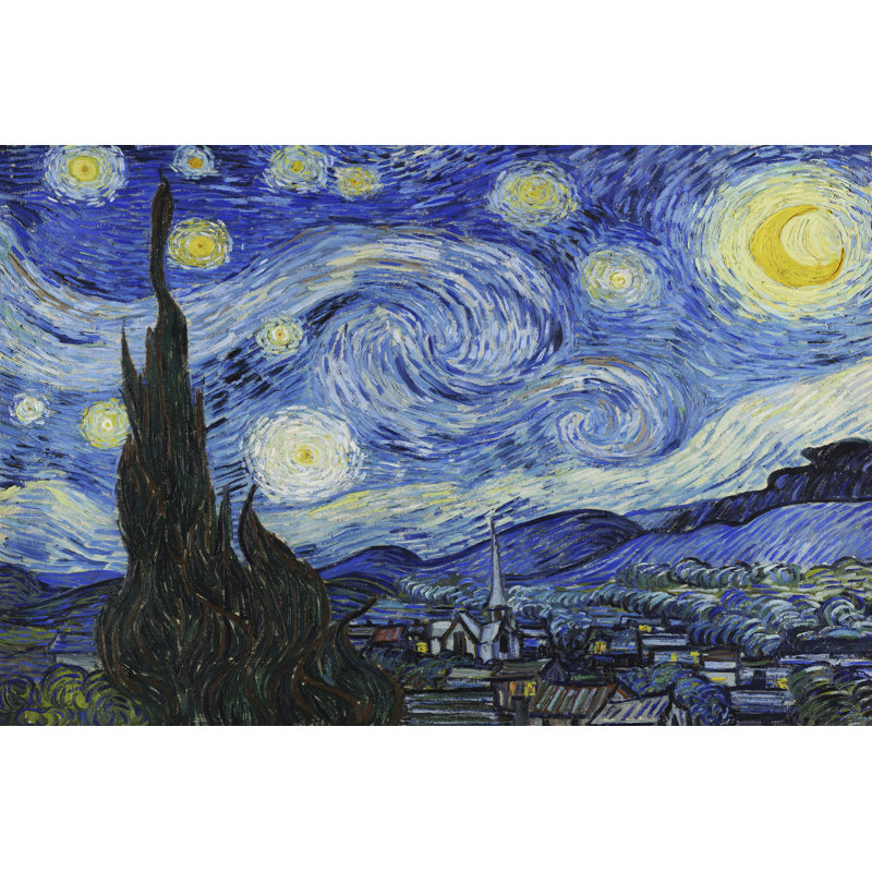 «Adarian Starry Night» par Vincent Van Gogh - reproduction d'art sur toile tendue, H 24 po x l 36 po