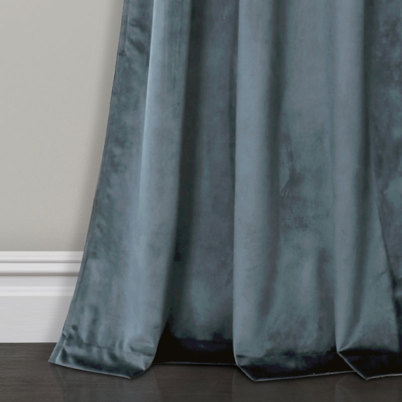 Paire de rideaux isolants Prima Velvet, Bleu Ardoise, l 38 po x L 108 po