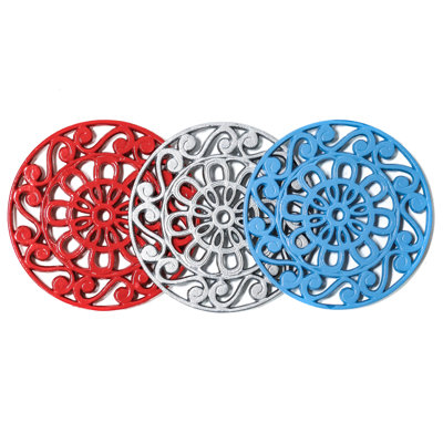 Metal Round 3 Piece Trivet Set