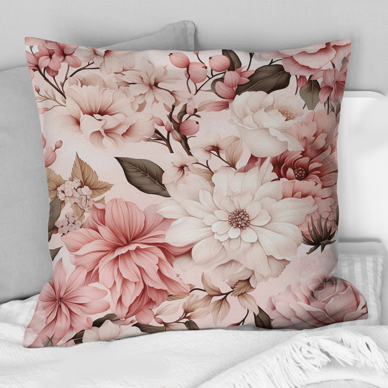 Antique Pink Flower Garden Beauty - Coussin décoratif Abstract Coral Reef Multicolor Azure - Coussin décoratif