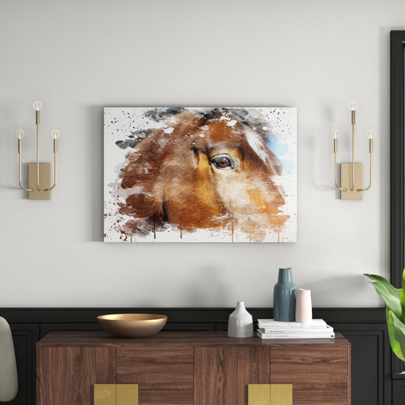 Brown Horse - Wall Art, 50cm H x 76cm W, Wrapped Canvas