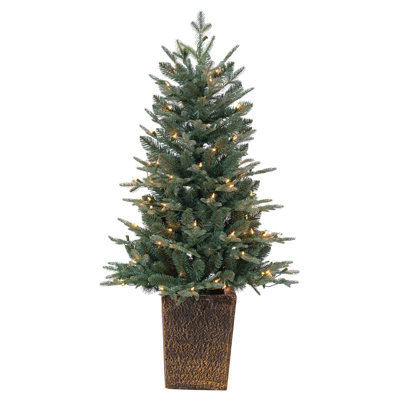 Potted 4' Pre-Lit Spruce Christmas Tree