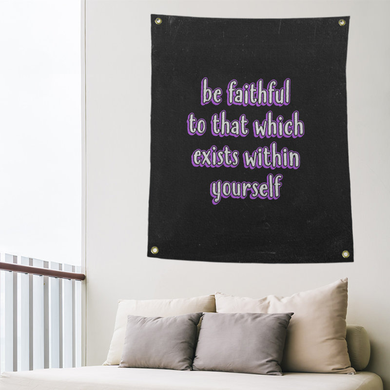 Tableau noir de polyester fidèle à vous-même tapisserie quote, H 59 pi x l 50 po, Mauve
