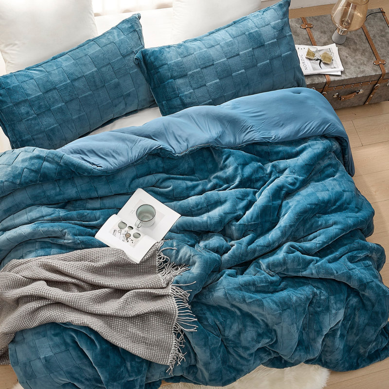 Better Than Anaesthesia - Coma Inducer Oversized Comforter Set, Édredon pour grand lit + 2 taies décoratives, Bleu