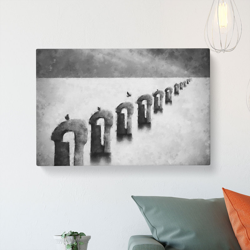 Perched Pigeons - Wrapped Canvas Painting, 50cm H x 76cm W x 3cm D