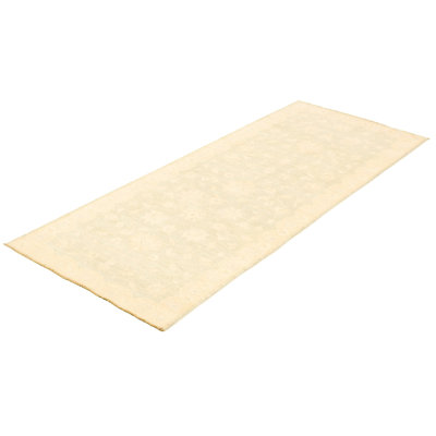 Tapis d’intérieur en laine à chemin de table 3 pi 11 po x 9 pi 7 po one-of-kind à la main-noué la 2010 ushak beige Spadafora