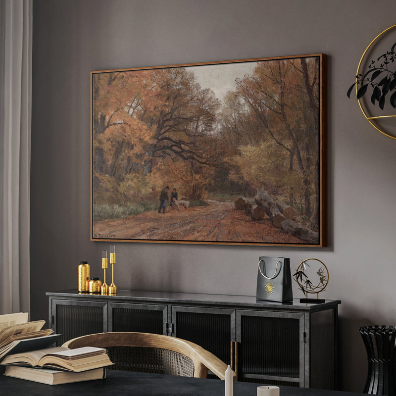 «Vintage Landscape -CCCX» sur toile, H 27 po x l 41 po, Noyer