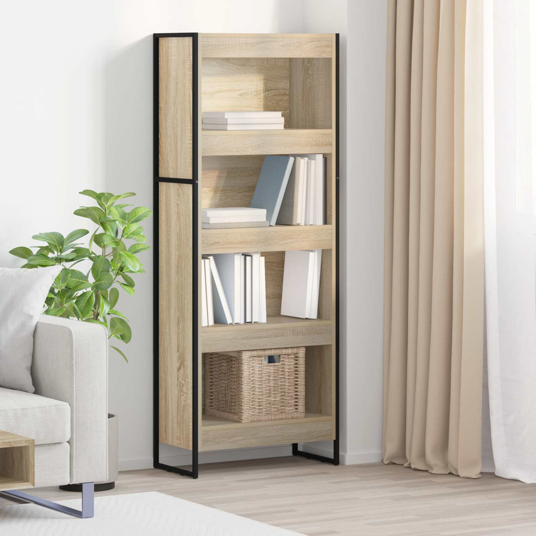 Book Cabinet Smoke Oak 40 X 30 X 121 Cm Engineered Wood