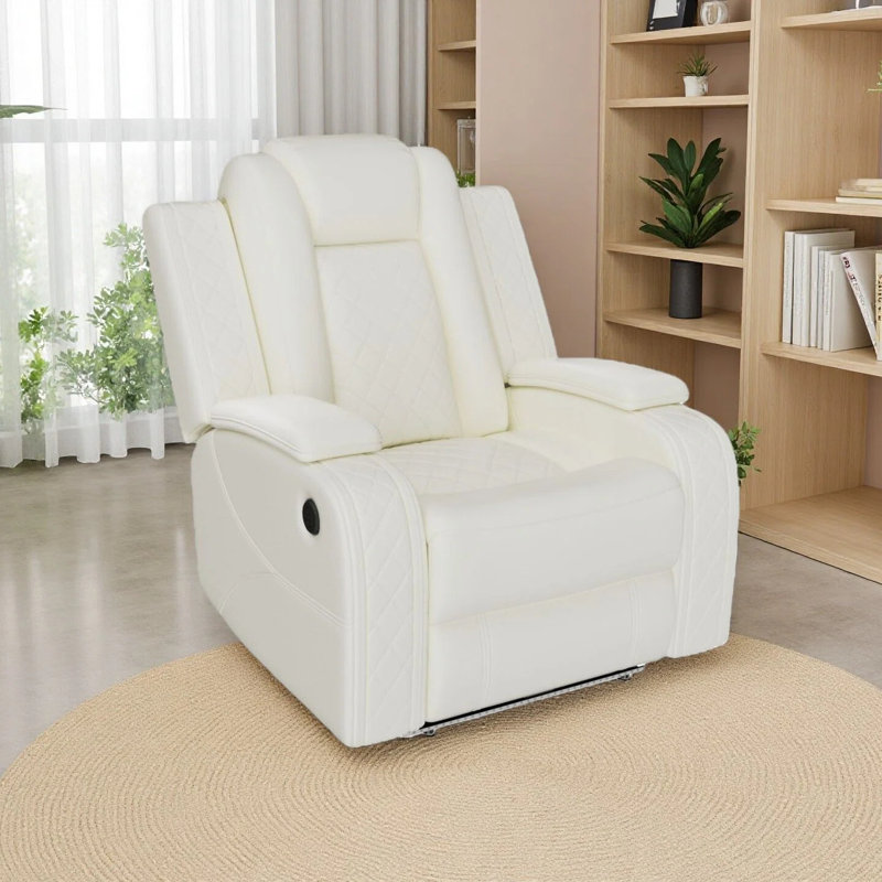 Fauteuil inclinable en cuir respirant, Blanc