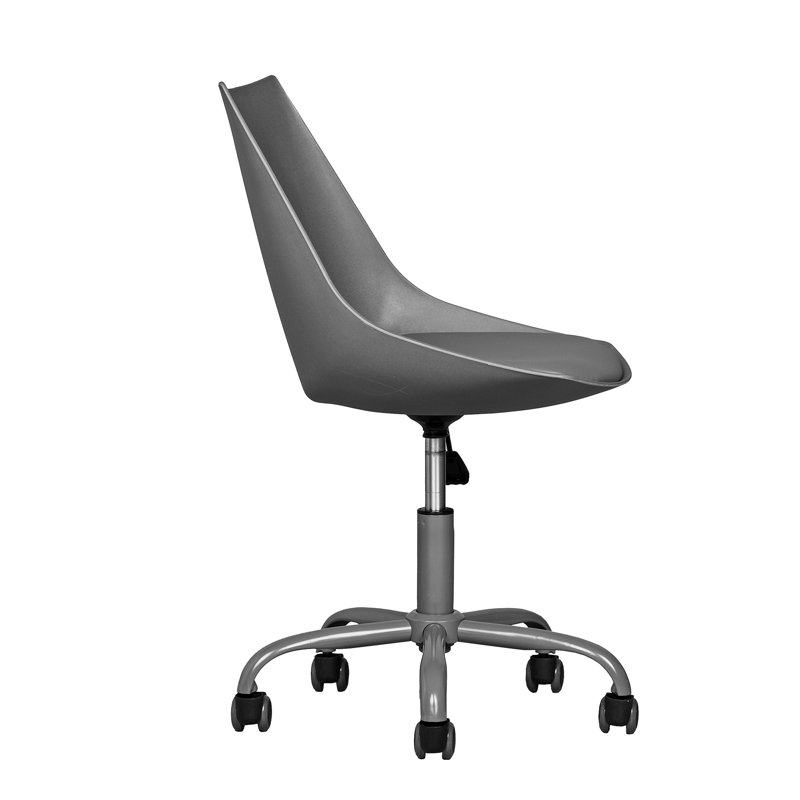 Chaise de travail en similicuir, Gris foncé