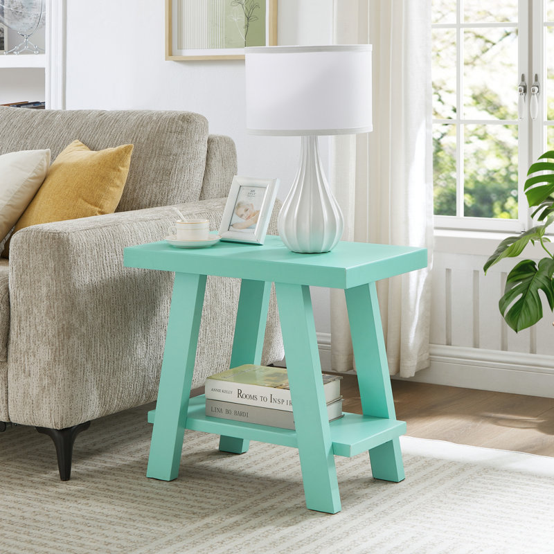 Table de bout avec rangement Angeleca, H 22 po x l 23,5 po x P 14 po, Marine